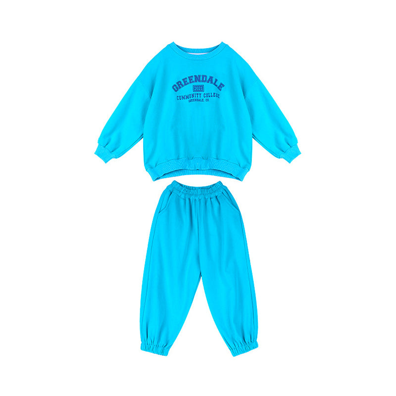 2 Pieces Set Baby Kid Unisex Sports Letters Print Hoodies&Swearshirts And Solid Color Pants Wholesale 220301286