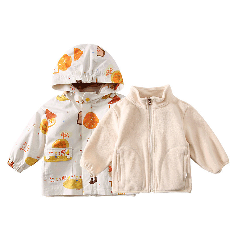 Baby Kid Unisex Cartoon Print Jackets Outwears Wholesale 22030134
