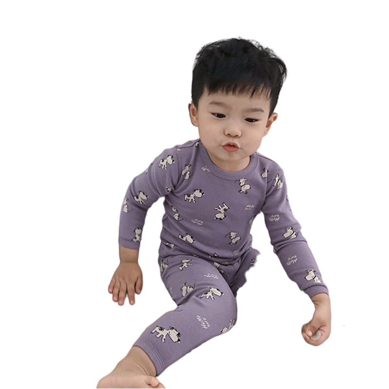 2 Pieces Set Baby Kid Girls Boys Animals Cartoon Print Tops And Pants Sleepwears Wholesale 578811912