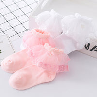 Load image into Gallery viewer, Girls Solid Color Bow Accessories Socks Wholesale 22030203
