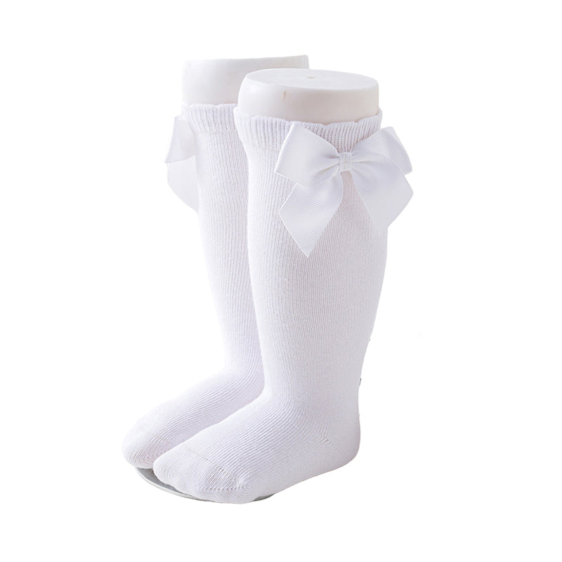 Girls Solid Color Bow Accessories Socks Wholesale 22030209