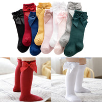 Load image into Gallery viewer, Girls Solid Color Bow Accessories Socks Wholesale 22030209
