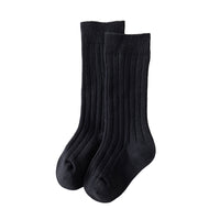 Load image into Gallery viewer, Girls Boys Solid Color Muslin&amp;Ribbed Accessories Socks Wholesale 220302109

