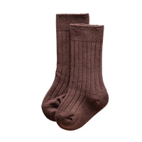 Load image into Gallery viewer, Girls Boys Solid Color Muslin&amp;Ribbed Accessories Socks Wholesale 220302109
