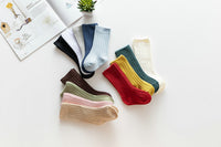 Load image into Gallery viewer, Girls Boys Solid Color Muslin&amp;Ribbed Accessories Socks Wholesale 220302109
