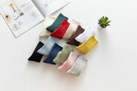 Load image into Gallery viewer, Girls Boys Solid Color Muslin&amp;Ribbed Accessories Socks Wholesale 220302109
