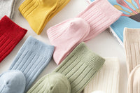 Load image into Gallery viewer, Girls Boys Solid Color Muslin&amp;Ribbed Accessories Socks Wholesale 220302109
