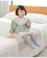 Load image into Gallery viewer, Girls Boys Solid Color Muslin&amp;Ribbed Accessories Socks Wholesale 220302109
