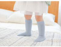 Load image into Gallery viewer, Girls Boys Solid Color Muslin&amp;Ribbed Accessories Socks Wholesale 220302109
