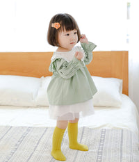 Load image into Gallery viewer, Girls Boys Solid Color Muslin&amp;Ribbed Accessories Socks Wholesale 220302109
