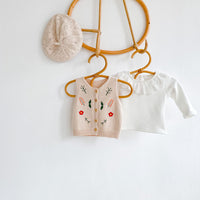 Load image into Gallery viewer, Baby Kid Girls Solid Color Embroidered Vests Waistcoats Wholesale 220302118
