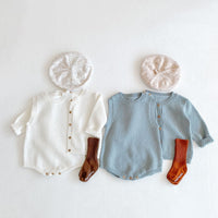 Load image into Gallery viewer, 2 Pieces Set Baby Unisex Solid Color Cardigan And Rompers Wholesale 220302119
