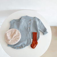 Load image into Gallery viewer, 2 Pieces Set Baby Unisex Solid Color Cardigan And Rompers Wholesale 220302119
