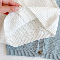 Load image into Gallery viewer, 2 Pieces Set Baby Unisex Solid Color Cardigan And Rompers Wholesale 220302119
