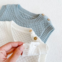Load image into Gallery viewer, 2 Pieces Set Baby Unisex Solid Color Cardigan And Rompers Wholesale 220302119
