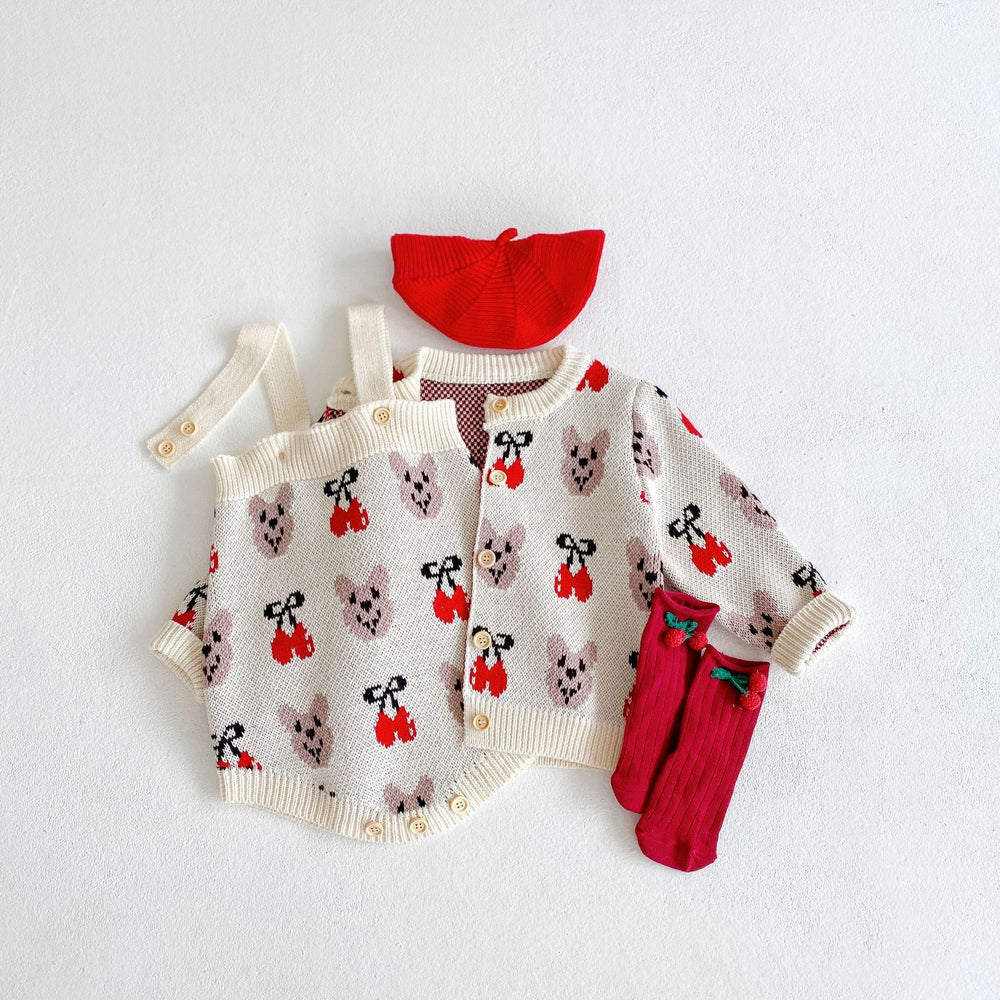 2 Pieces Set Baby Girls Cartoon Cardigan And Rompers Wholesale 220302125