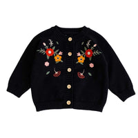 Load image into Gallery viewer, Baby Kid Girls Solid Color Embroidered Cardigan Wholesale 220302127
