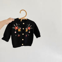 Load image into Gallery viewer, Baby Kid Girls Solid Color Embroidered Cardigan Wholesale 220302127
