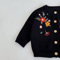Load image into Gallery viewer, Baby Kid Girls Solid Color Embroidered Cardigan Wholesale 220302127
