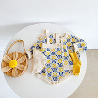 Load image into Gallery viewer, Baby Kid Girls Flower Crochet Cardigan And Rompers Wholesale 220302137
