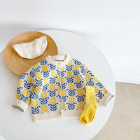 Load image into Gallery viewer, Baby Kid Girls Flower Crochet Cardigan And Rompers Wholesale 220302137
