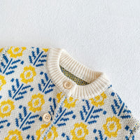 Load image into Gallery viewer, Baby Kid Girls Flower Crochet Cardigan And Rompers Wholesale 220302137
