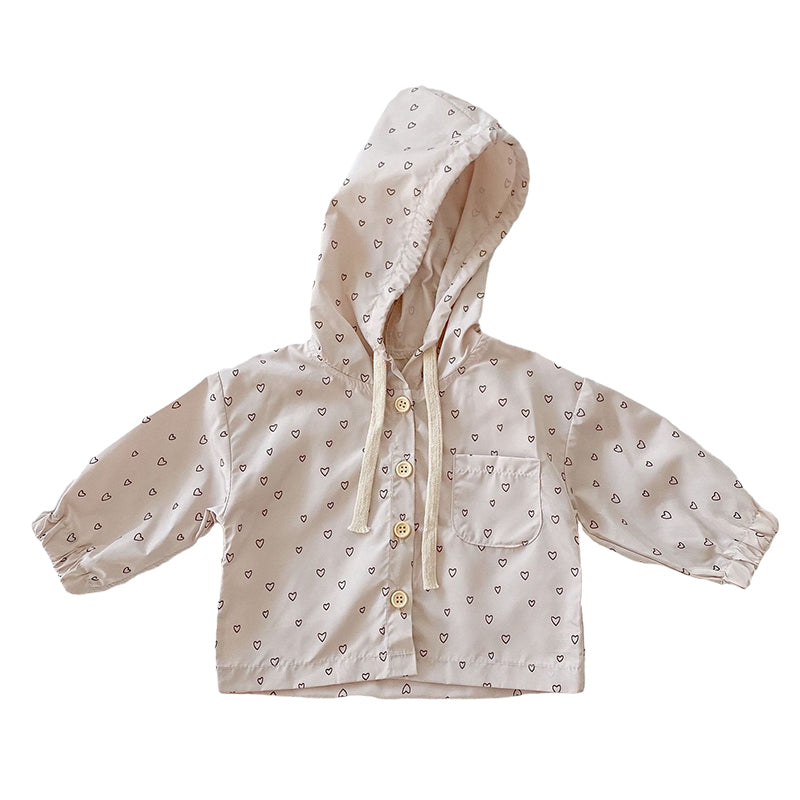 Baby Unisex Love heart Polka dots Print Valentine's Day Jackets Outwears Wholesale 220302142
