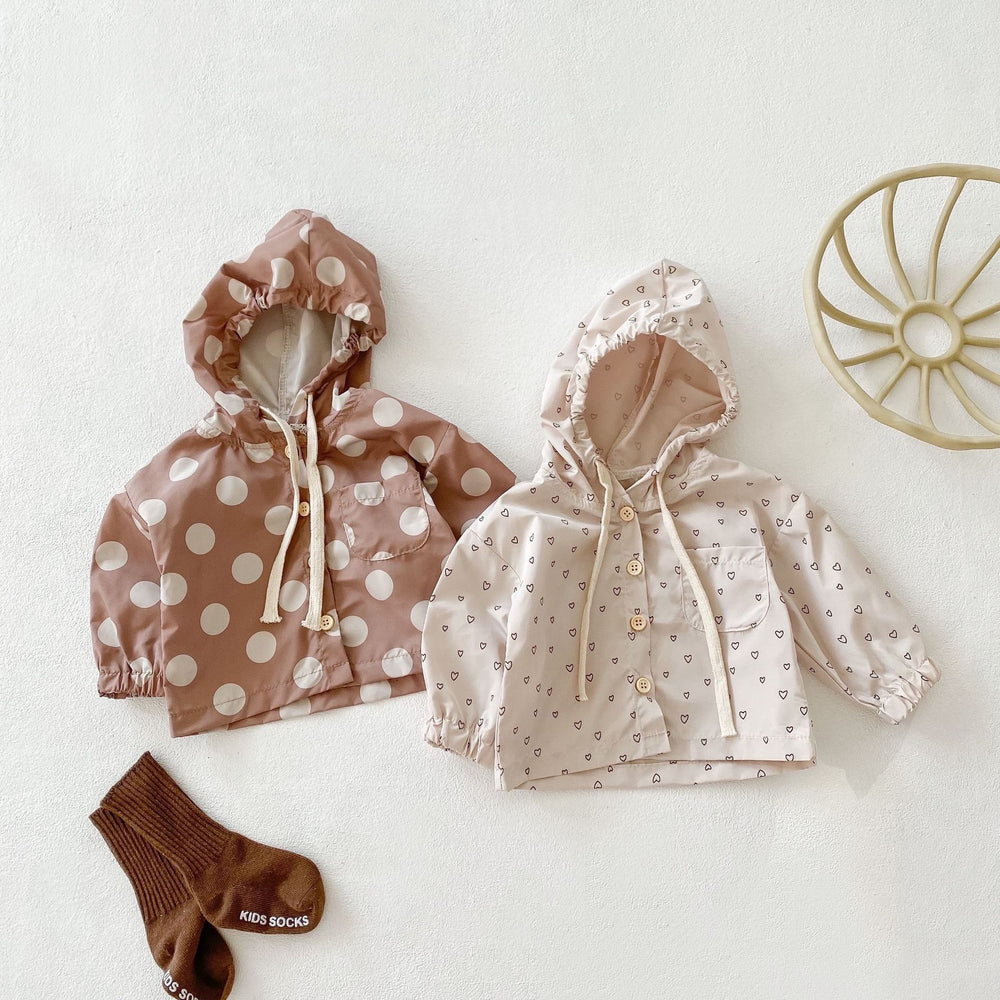 Baby Unisex Love heart Polka dots Print Valentine's Day Jackets Outwears Wholesale 220302142