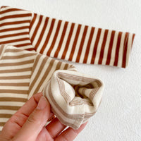 Load image into Gallery viewer, 2 Pieces Set Baby Unisex Striped Tops Cartoon Embroidered And Muslin&amp;Ribbed Rompers Wholesale 220302152
