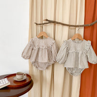 Load image into Gallery viewer, 2 Pieces Set Baby Girls Striped Dresses And Shorts Wholesale 220302155
