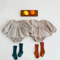 Load image into Gallery viewer, 2 Pieces Set Baby Girls Striped Dresses And Shorts Wholesale 220302155

