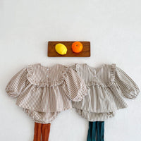 Load image into Gallery viewer, 2 Pieces Set Baby Girls Striped Dresses And Shorts Wholesale 220302155

