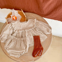 Load image into Gallery viewer, 2 Pieces Set Baby Girls Striped Dresses And Shorts Wholesale 220302155
