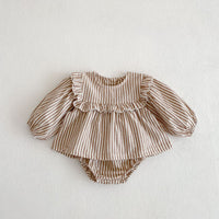 Load image into Gallery viewer, 2 Pieces Set Baby Girls Striped Dresses And Shorts Wholesale 220302155
