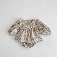 Load image into Gallery viewer, 2 Pieces Set Baby Girls Striped Dresses And Shorts Wholesale 220302155
