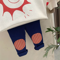 Load image into Gallery viewer, Baby Kid Girls Checked Muslin&amp;Ribbed Pants Leggings Wholesale 220302161
