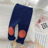 Load image into Gallery viewer, Baby Kid Girls Checked Muslin&amp;Ribbed Pants Leggings Wholesale 220302161
