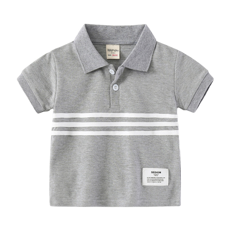 Baby Kid Boys Striped Print Polo Shirts Wholesale 220302169