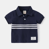 Load image into Gallery viewer, Baby Kid Boys Striped Print Polo Shirts Wholesale 220302169
