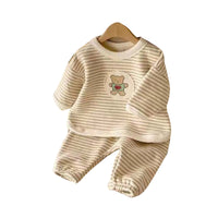 Load image into Gallery viewer, 2 Pieces Set Baby Kid Unisex Striped Cartoon Print Tops And Pants Wholesale 220302170
