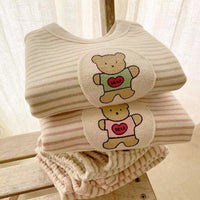 Load image into Gallery viewer, 2 Pieces Set Baby Kid Unisex Striped Cartoon Print Tops And Pants Wholesale 220302170
