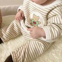 Load image into Gallery viewer, 2 Pieces Set Baby Kid Unisex Striped Cartoon Print Tops And Pants Wholesale 220302170
