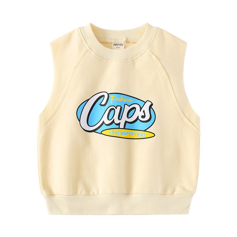 Baby Kid Boys Letters Print Vests Waistcoats Wholesale 220302191