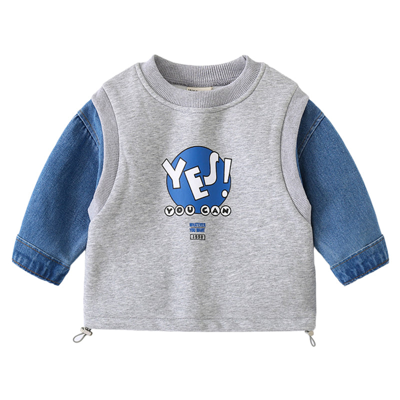 Baby Kid Boys Letters Color-blocking Tops Wholesale 220302195