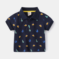 Load image into Gallery viewer, Baby Kid Boys Dinosaur Cartoon Print T-Shirts Polo Shirts Wholesale 220302198
