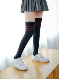 Load image into Gallery viewer, Girls Striped Muslin&amp;Ribbed Accessories Socks Wholesale 22030220
