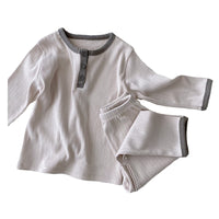 Load image into Gallery viewer, 2 Pieces Set Baby Kid Boys Color-blocking Muslin&amp;Ribbed Tops And Pants Wholesale 220302203
