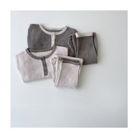 Load image into Gallery viewer, 2 Pieces Set Baby Kid Boys Color-blocking Muslin&amp;Ribbed Tops And Pants Wholesale 220302203
