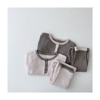 Load image into Gallery viewer, 2 Pieces Set Baby Kid Boys Color-blocking Muslin&amp;Ribbed Tops And Pants Wholesale 220302203
