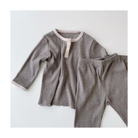 Load image into Gallery viewer, 2 Pieces Set Baby Kid Boys Color-blocking Muslin&amp;Ribbed Tops And Pants Wholesale 220302203

